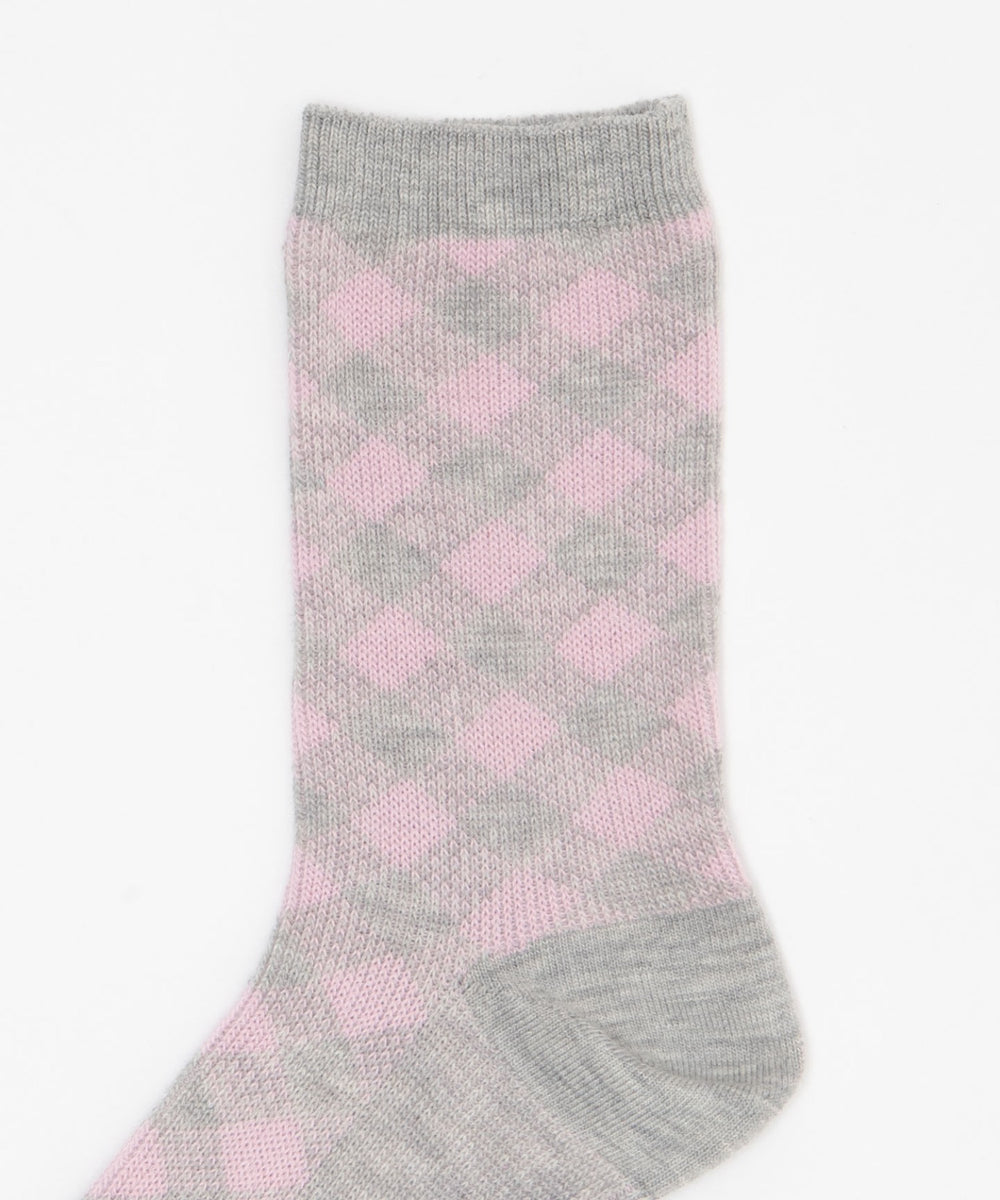 バイアスチェック柄ジャガードソックス(23-25cm)