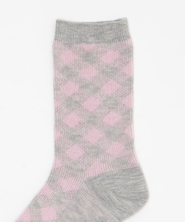バイアスチェック柄ジャガードソックス(23-25cm)