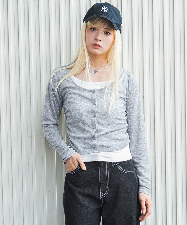杢グレー　モデル：166cm F着用