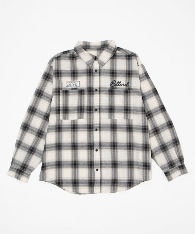 ワッペンオンブレシャツ(LS)/ホワイト