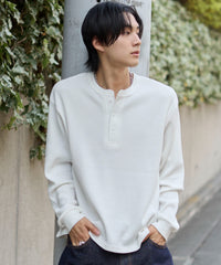 ワッフルヘンリーネックT(LS)