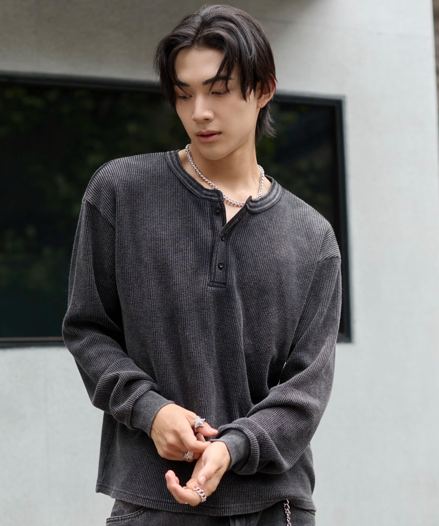 ワコマリア ピンナップガール　総柄 ヘンリーネック ワッフル サーマル ワッフルヘンリーネックT(LS)｜WEGO（ウィゴー） – WEGO ONLINE STORE