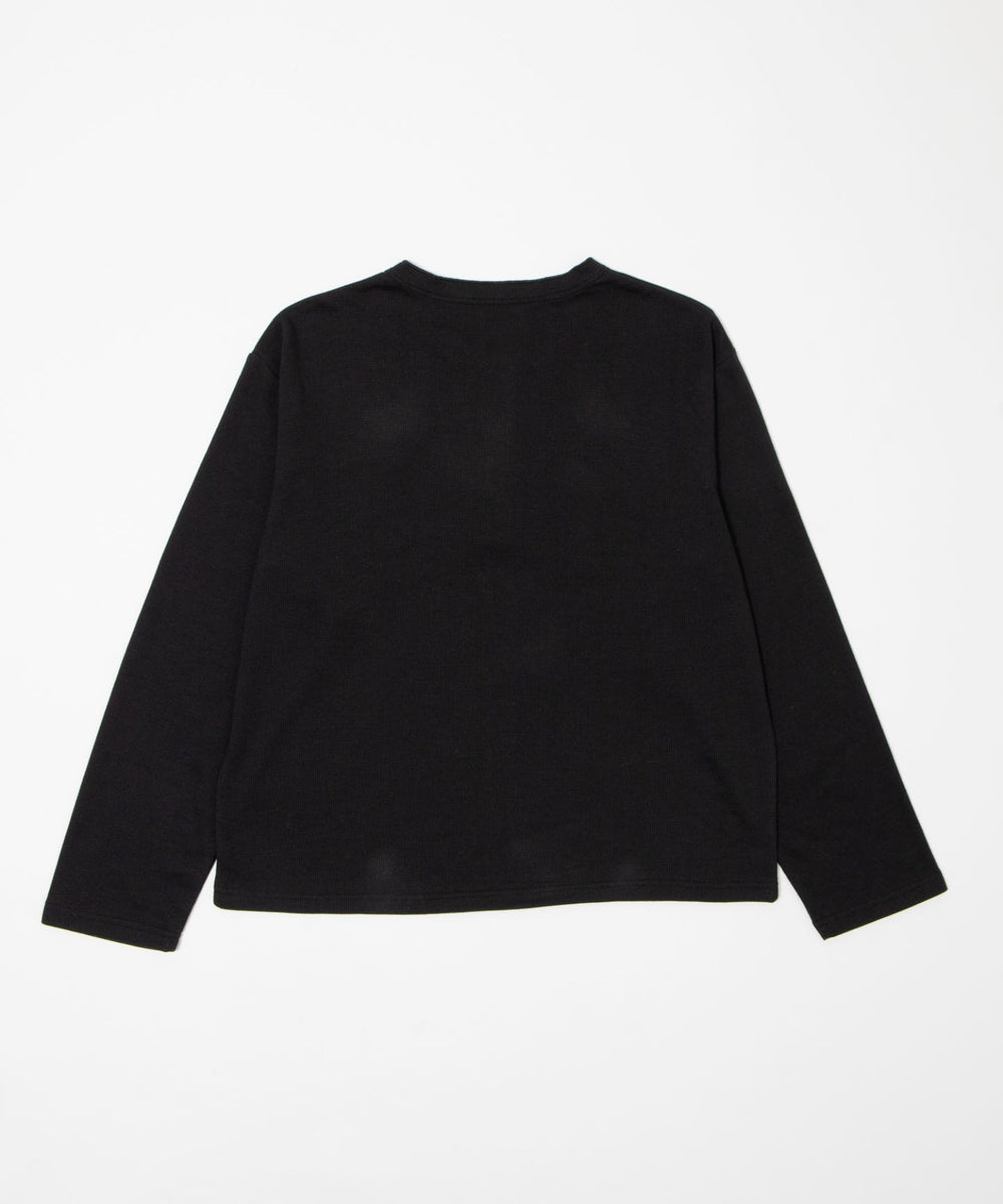 ワッフルグラフィックヘンリーネックT(LS)