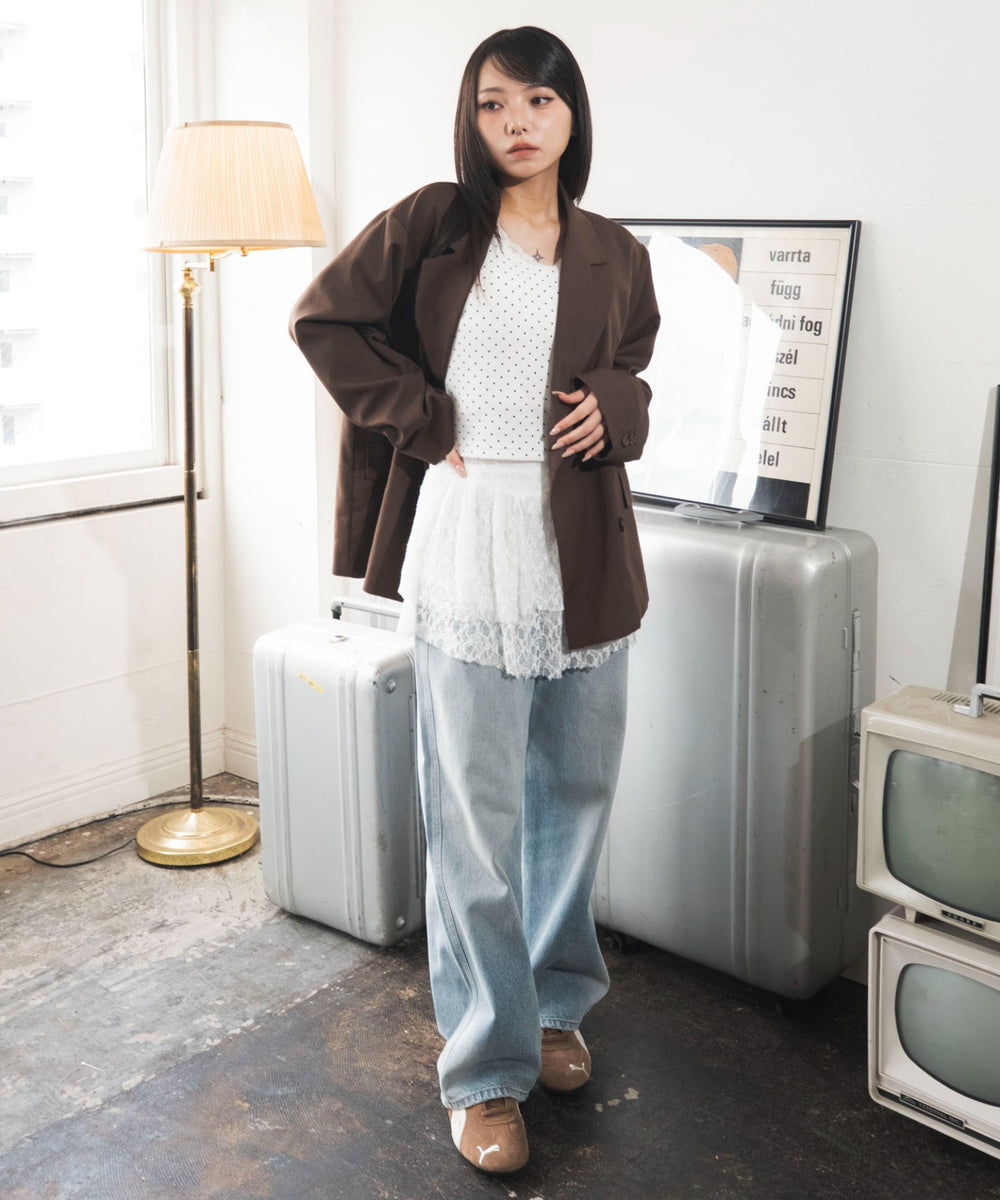 ブラウン　モデル：159cm F着用