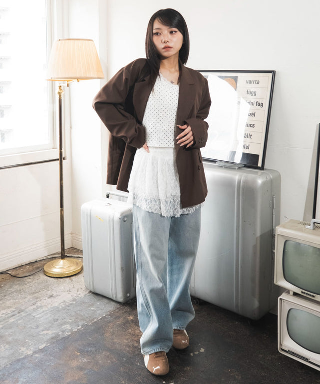ブラウン　モデル：159cm F着用