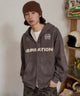 フェイクスウェードゲームZIPパーカー/スミクロ モデル：182cm L着用