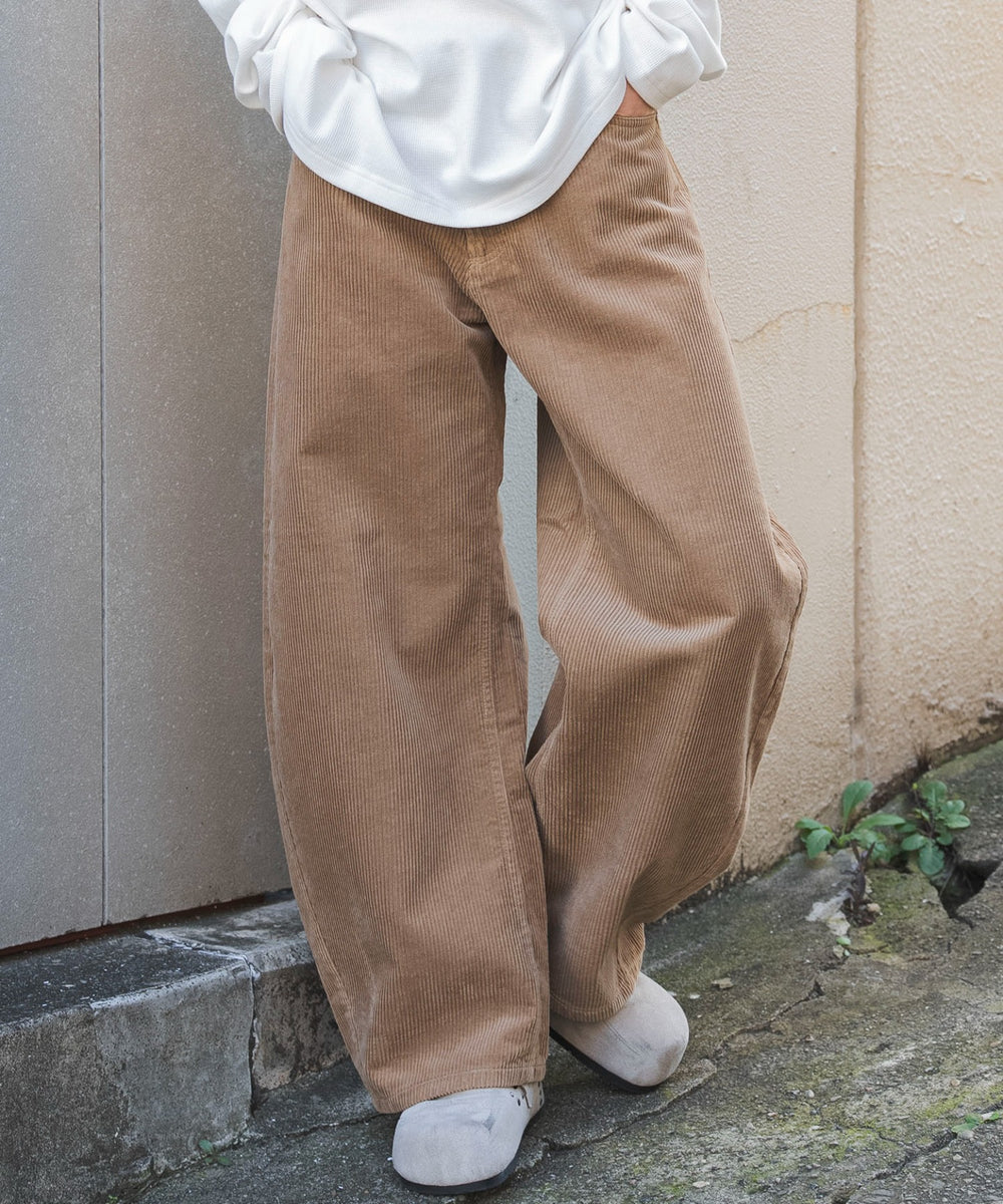 コーデュロイワイドカーブパンツ