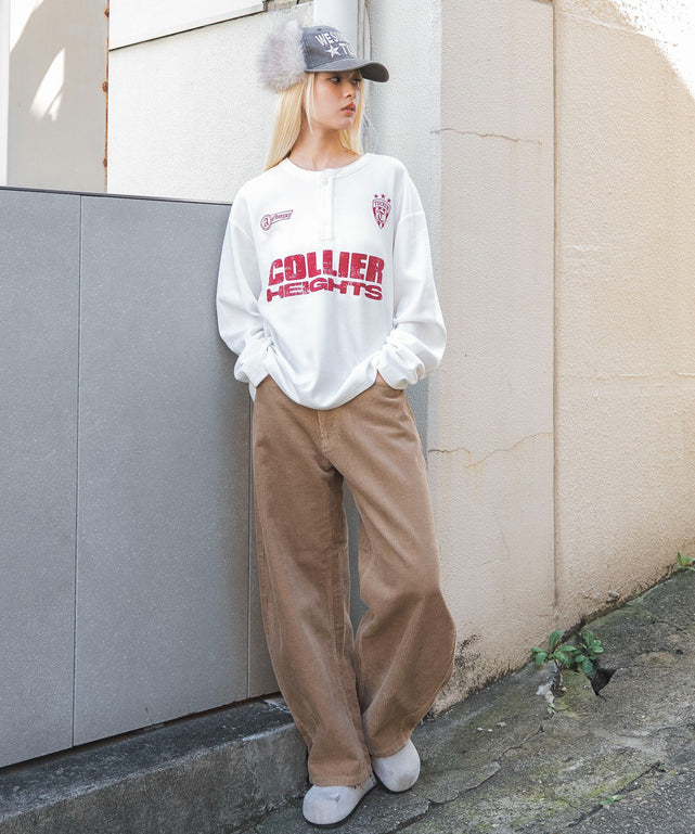 コーデュロイワイドカーブパンツ