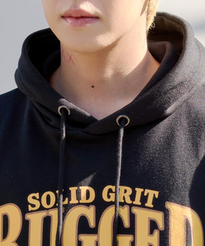バッジプリントプルパーカー