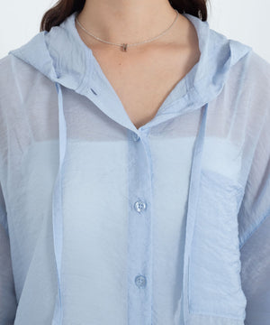 シアーフードシャツ