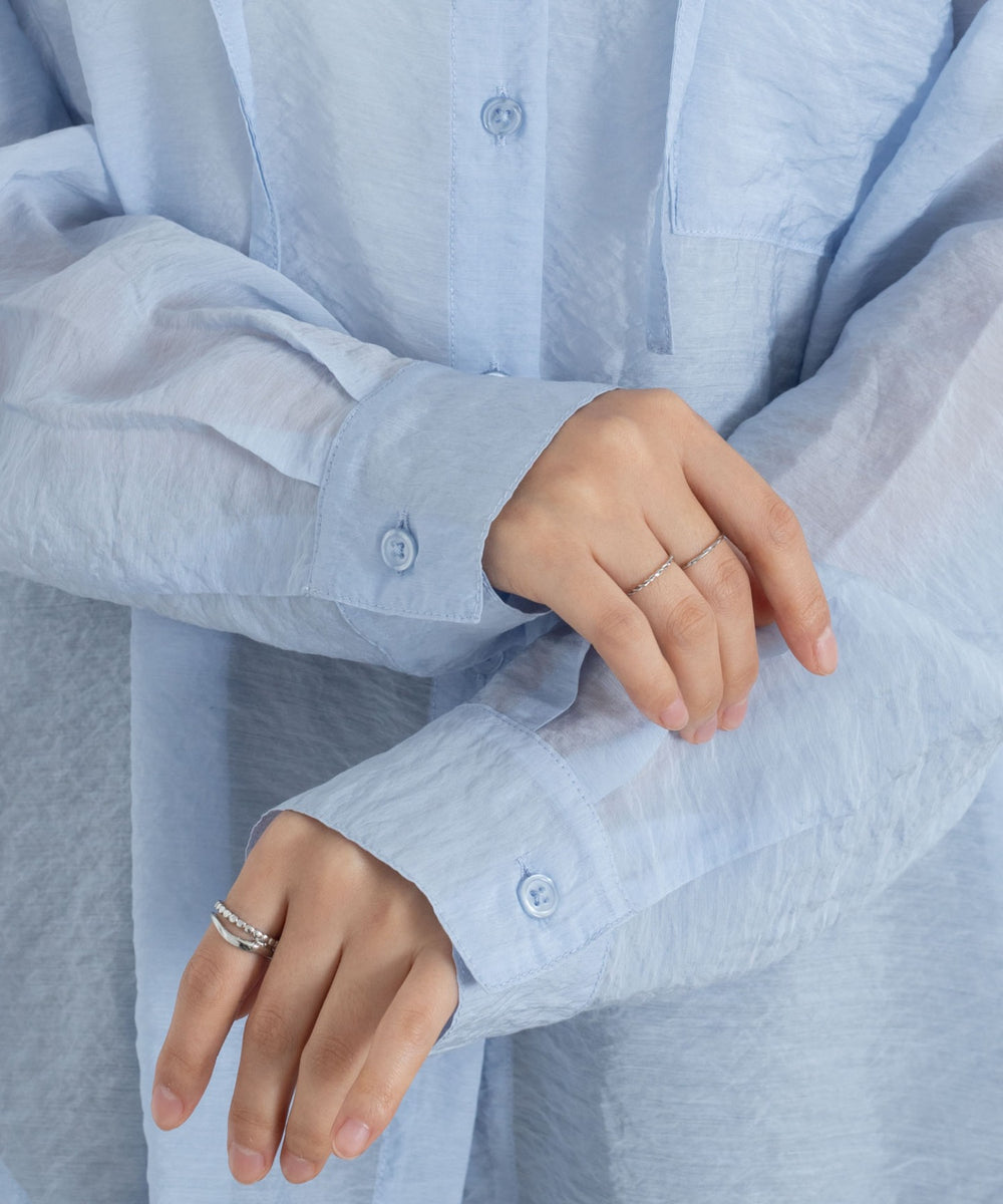 シアーフードシャツ