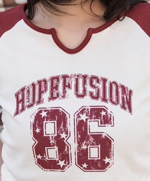 キーネックサイドレースアップちびT