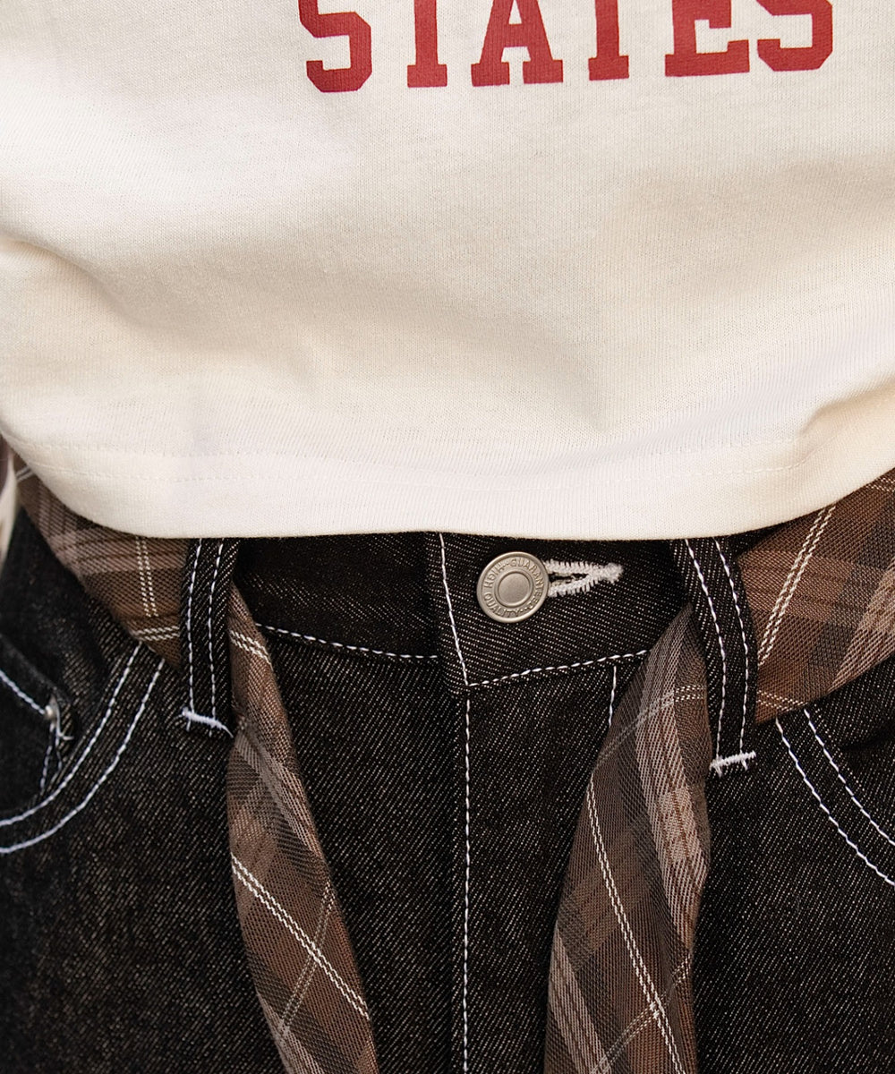 グラフィックサイドリボンドロストショートT