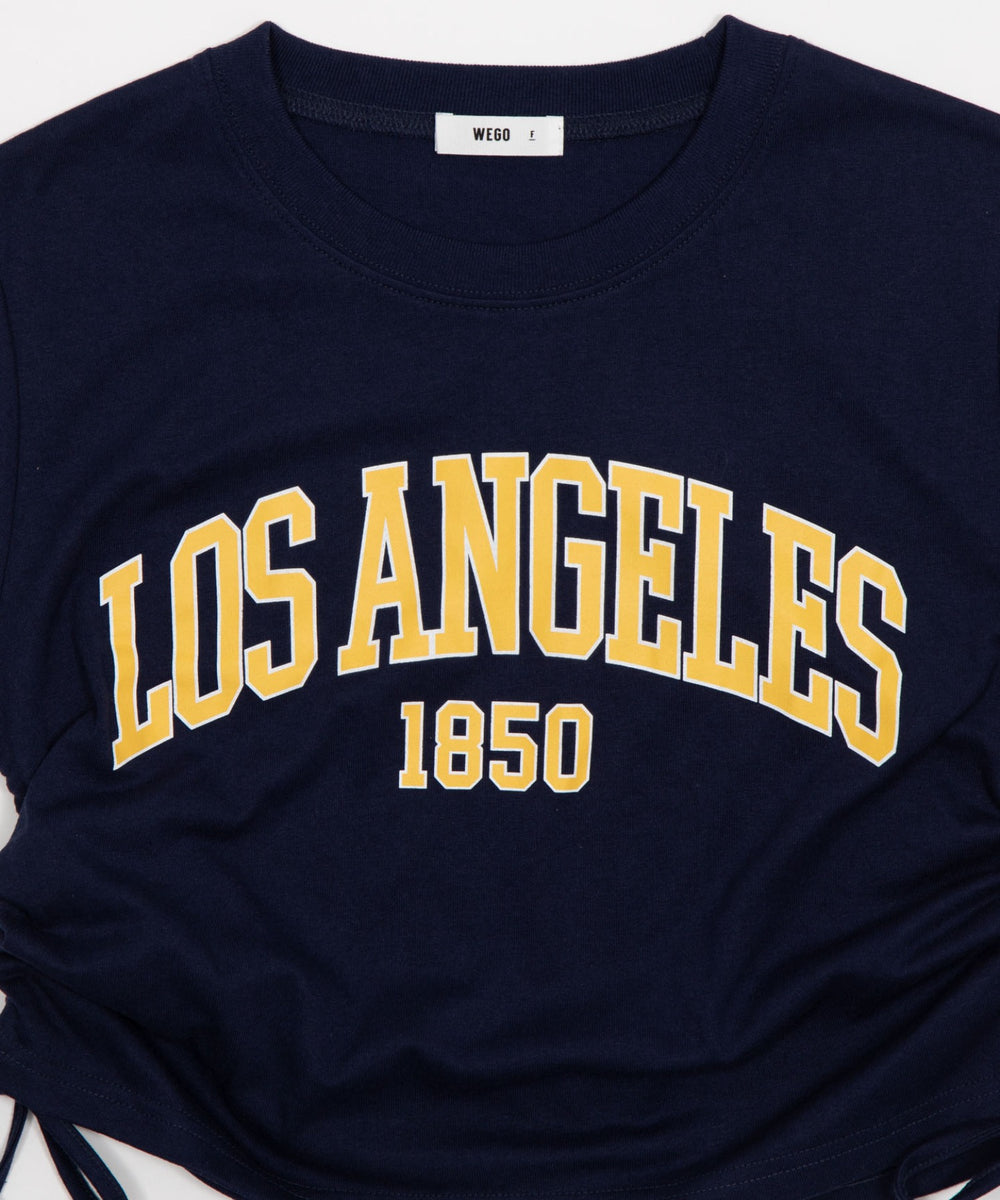 グラフィックサイドリボンドロストショートT