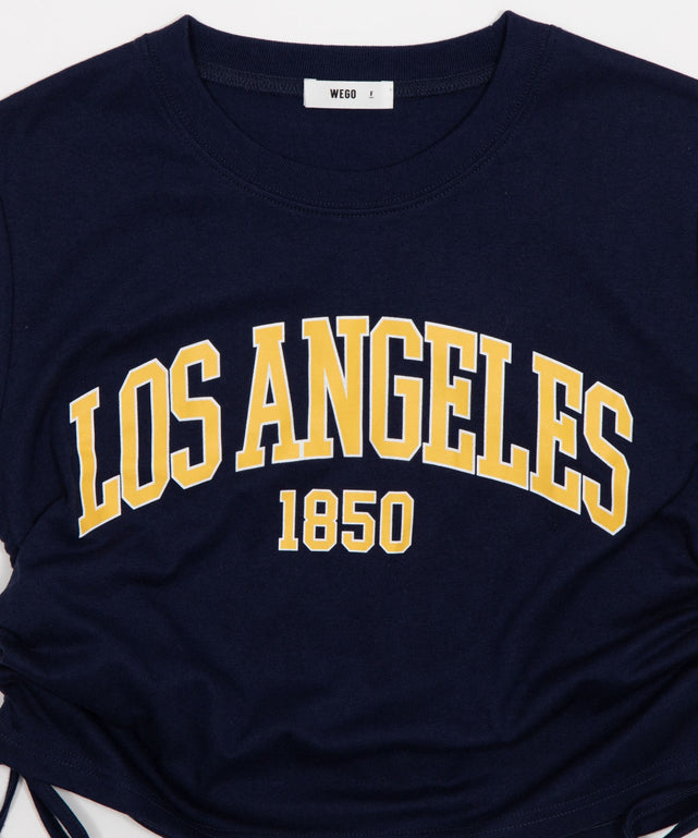 グラフィックサイドリボンドロストショートT