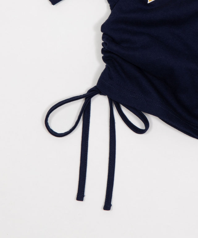 グラフィックサイドリボンドロストショートT