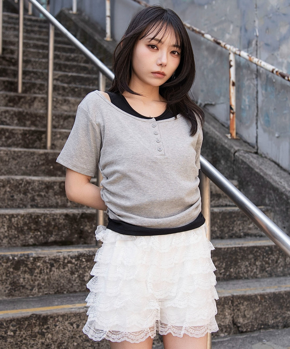 杢グレー　モデル：159cm F着用