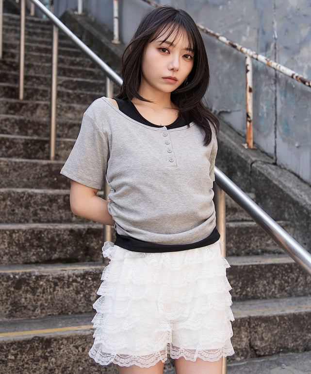 杢グレー　モデル：159cm F着用