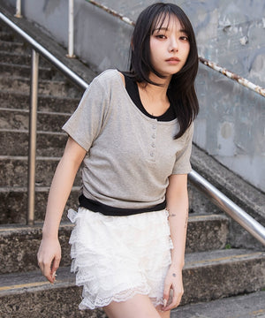 杢グレー　モデル：159cm F着用