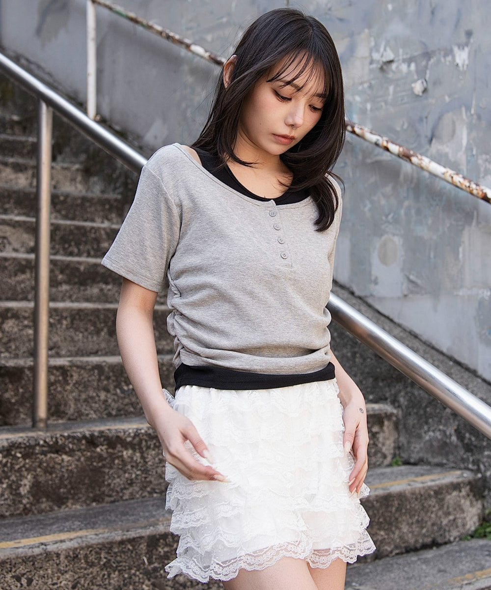 杢グレー　モデル：159cm F着用