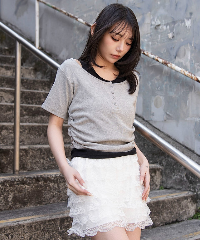 杢グレー　モデル：159cm F着用