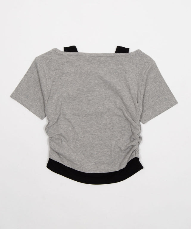 レイヤードヘンリーネック半袖T