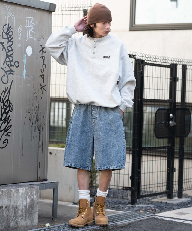 デニム淡加工 モデル：182cm L着用