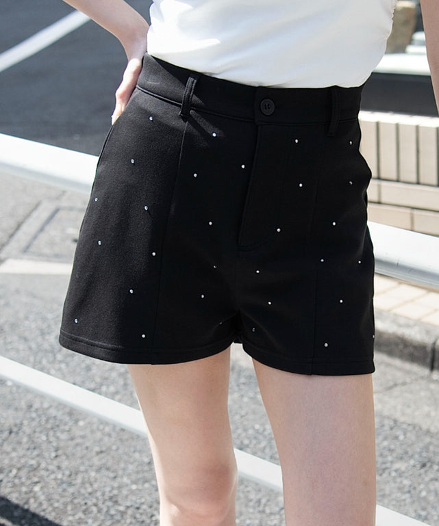 Stone  黒 ショートパンツ ラインストーンマイクロショートパンツ｜WEGO（ウィゴー） – WEGO