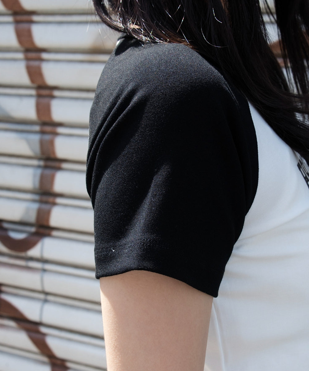 グラフィックラグランヘンリーネックT