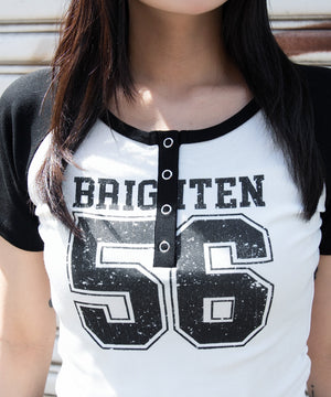 グラフィックラグランヘンリーネックT