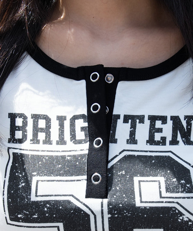 グラフィックラグランヘンリーネックT