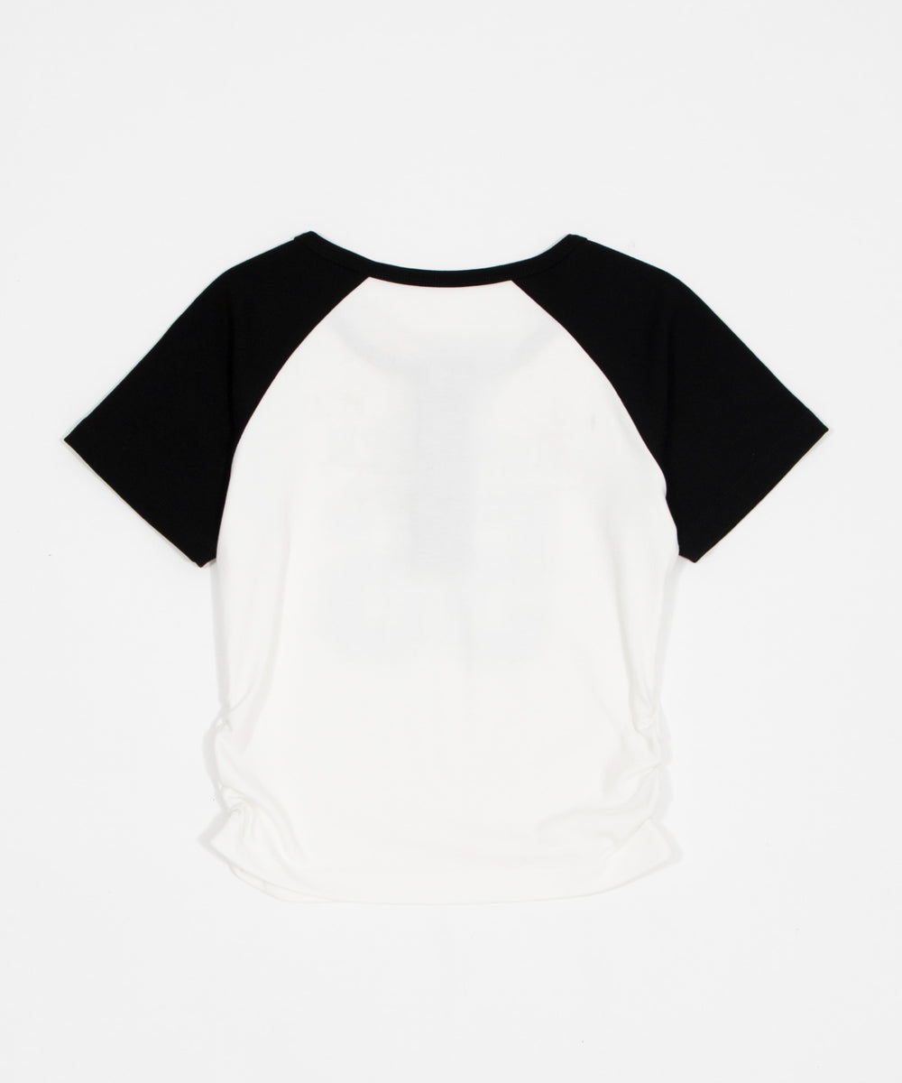 グラフィックラグランヘンリーネックT