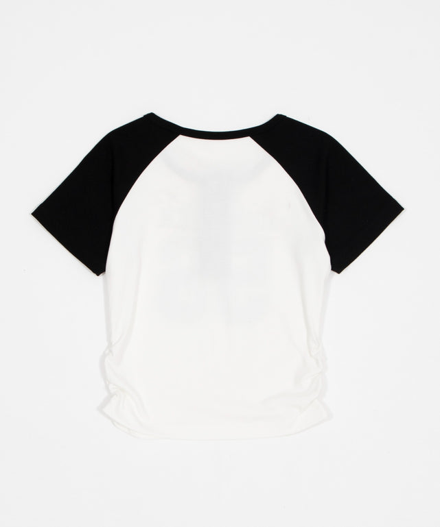 グラフィックラグランヘンリーネックT