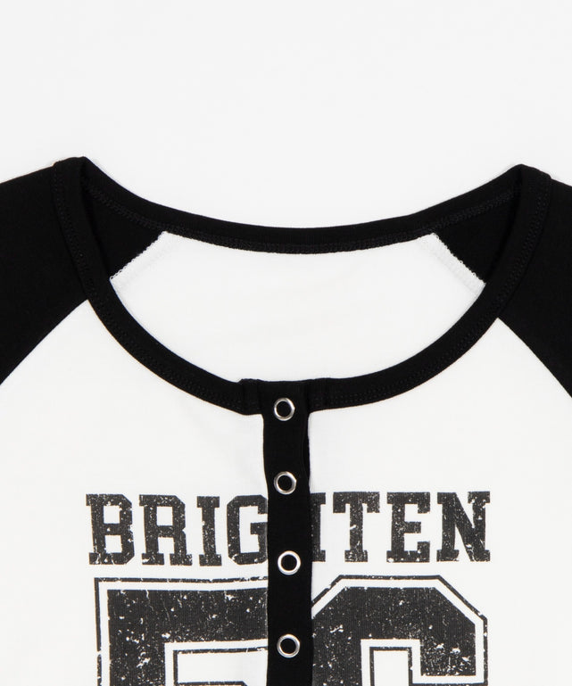 グラフィックラグランヘンリーネックT