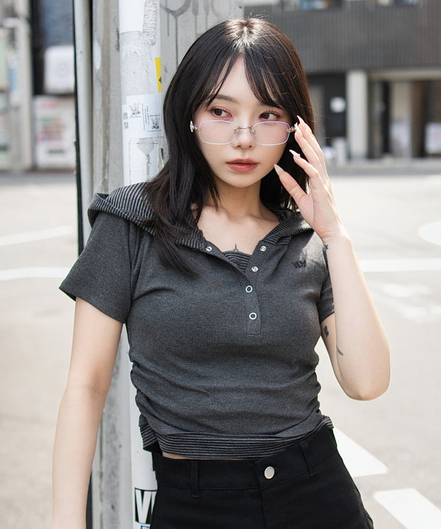 杢グレー モデル：159cm F着用