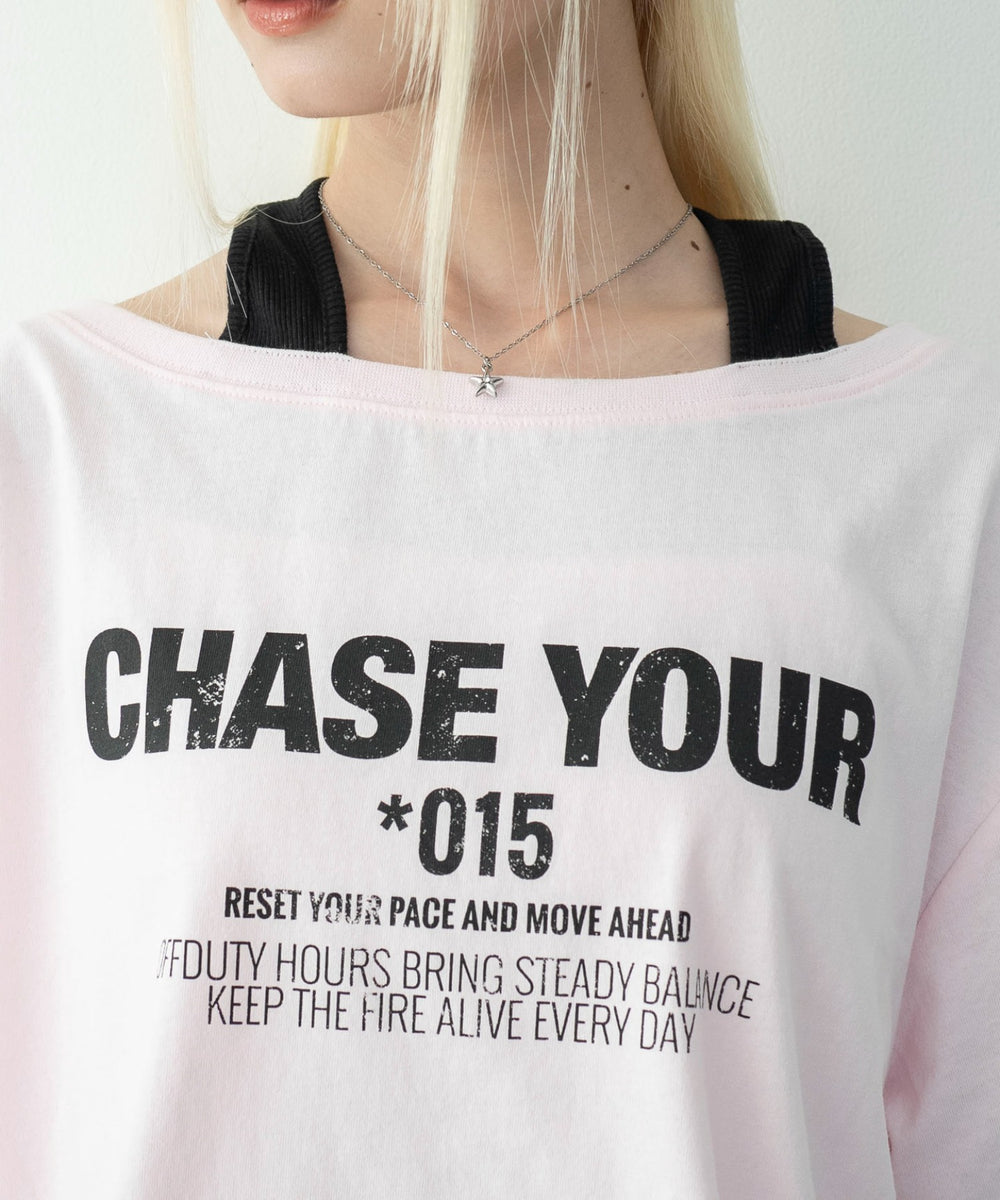 ホルターネックレイヤードワンショルT