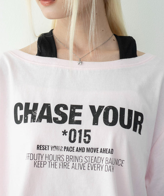 ホルターネックレイヤードワンショルT