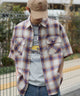 オンブレチェックシャツ（SS）/柄5 モデル：181cm L着用