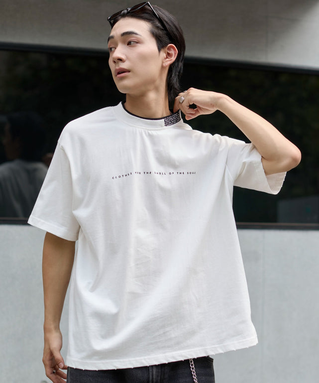 ロゴカラーT/ホワイト　モデル：175cm F着用　
