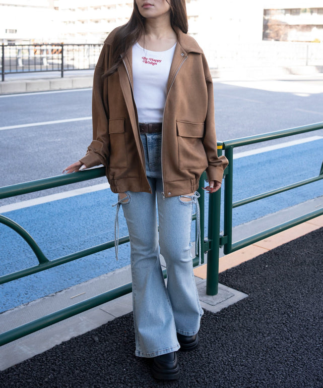 ベージュ　モデル：155cm F着用