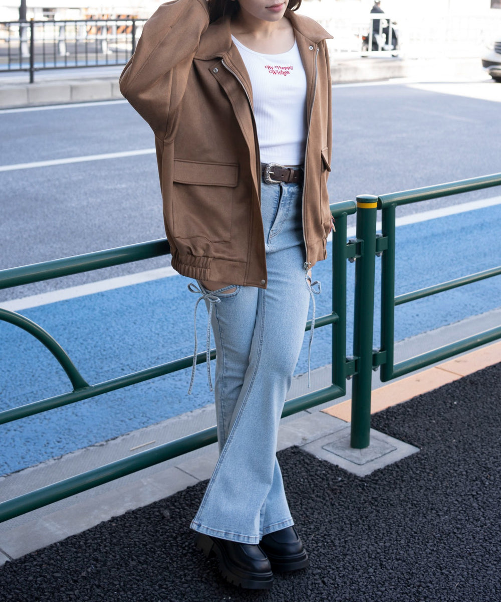 ベージュ　モデル：155cm F着用