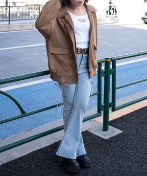 ベージュ　モデル：155cm F着用