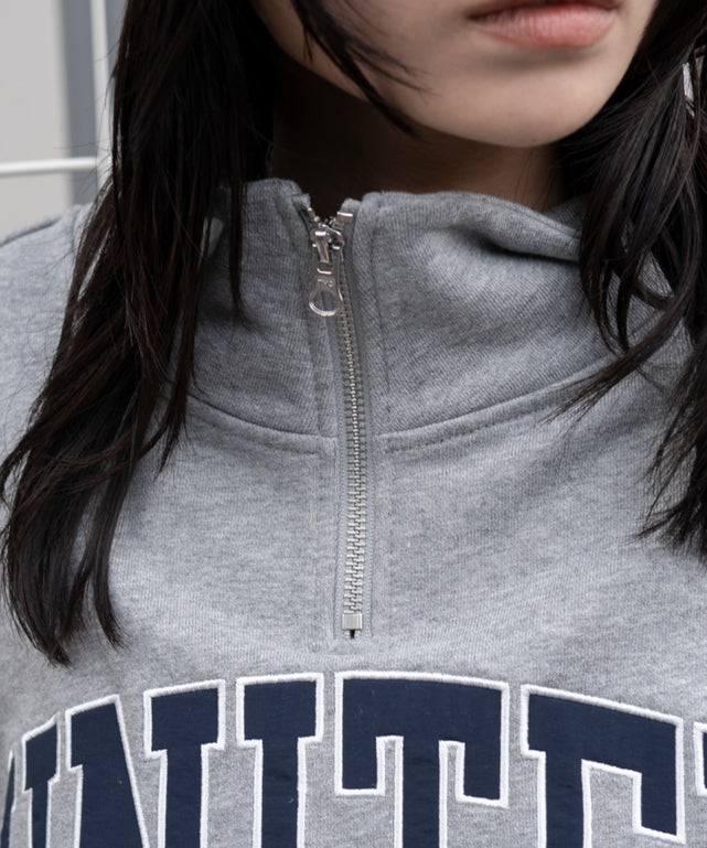 グラフィックハーフジップスウェット