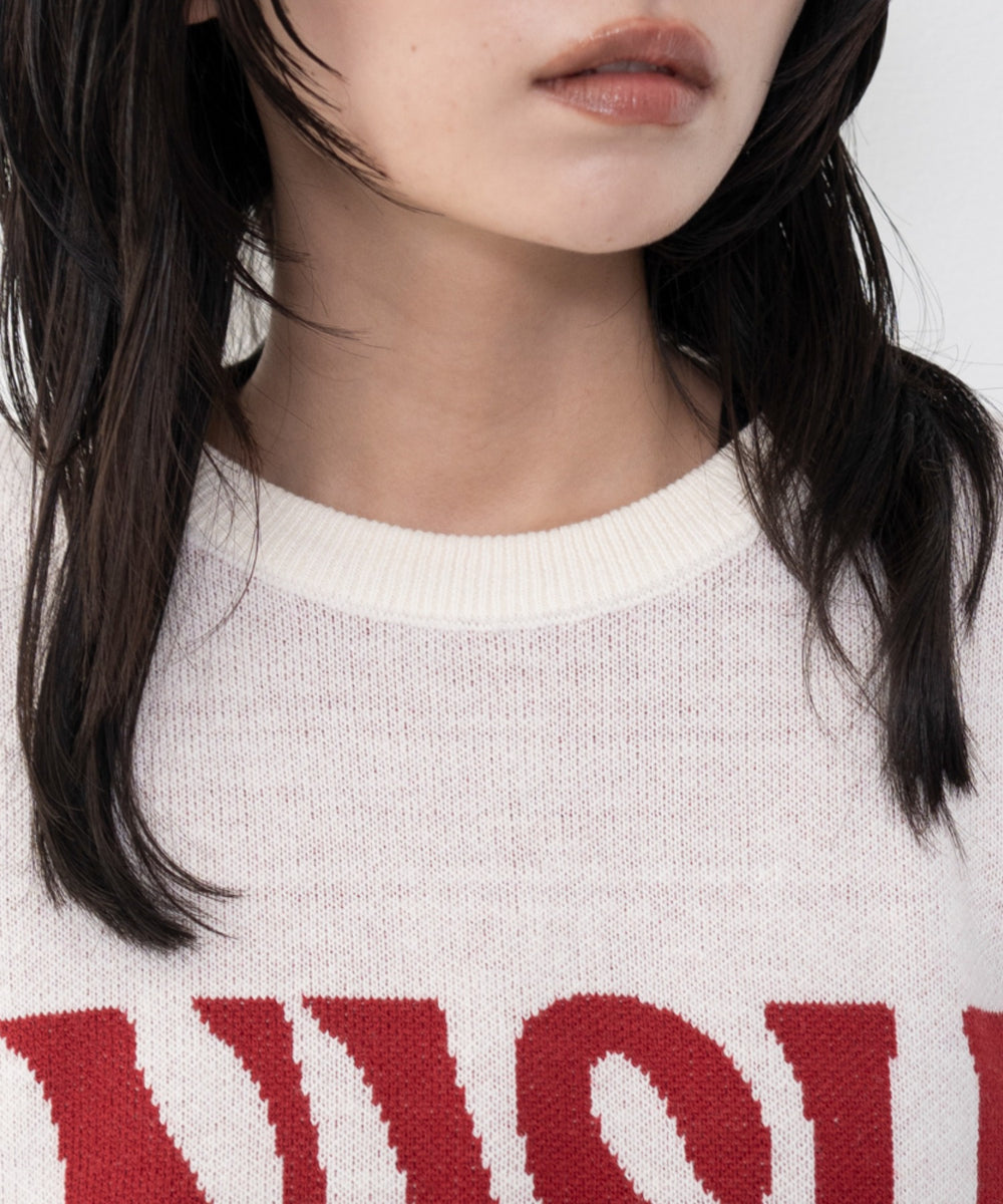 グラフィックニットプルオーバー