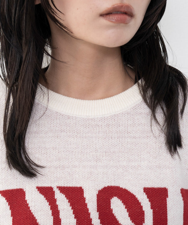 グラフィックニットプルオーバー