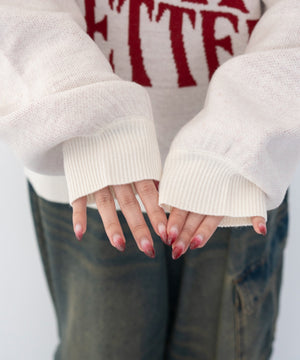 グラフィックニットプルオーバー