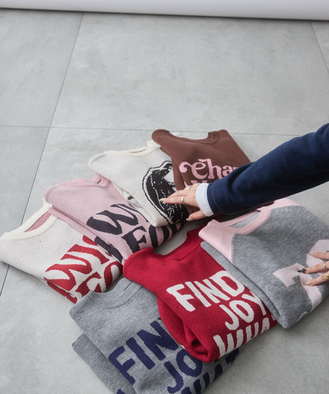 グラフィックニットプルオーバー