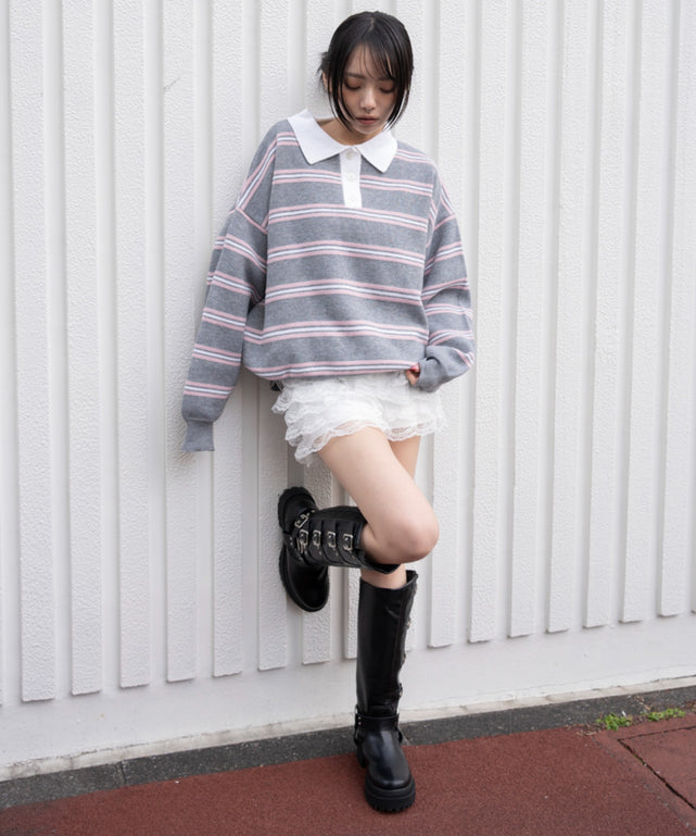 グレーボーダー モデル：159cm F着用