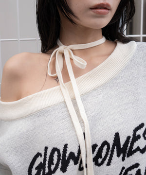 2WAYショルダーリボンニット