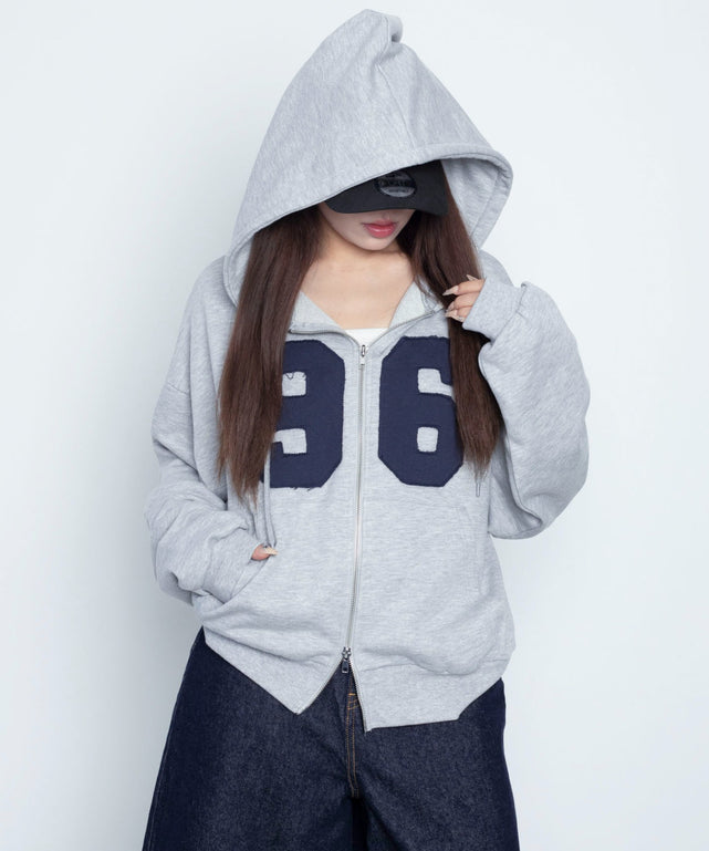 杢グレー　モデル：155cm F着用